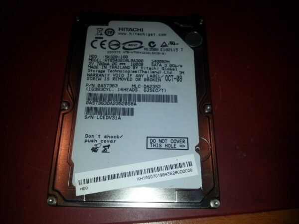 Disque dur sata 2,5'' 160 Go Hitashi 7K320 7200t/min