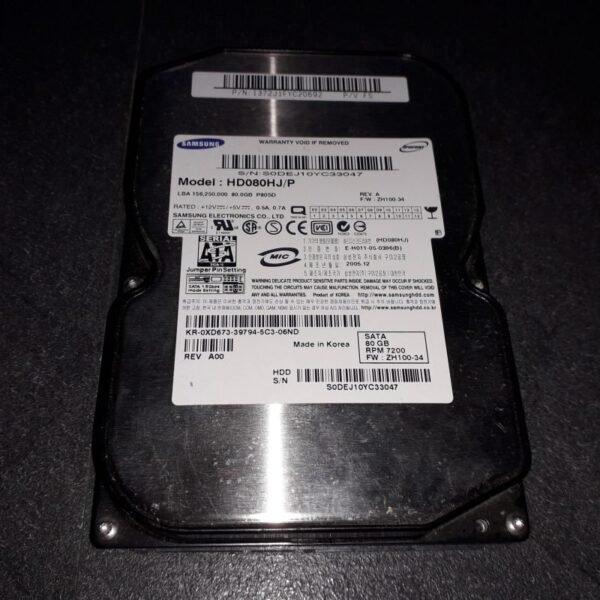 Samsung HD080HJ 80 Go Disque dur SATA 7200T