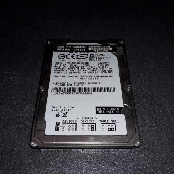 Disque Dur 40Go IDE ATA 2.5" Hitachi HTS548040M9AT00