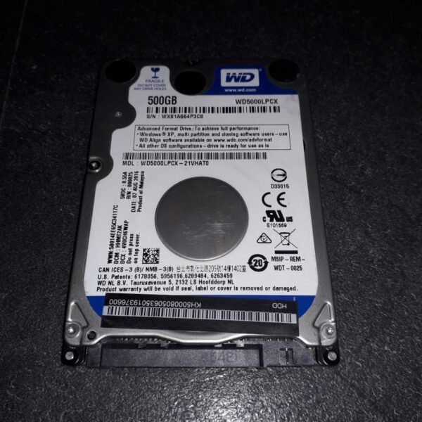DISQUE DUR 2,5" WESTERN DIGITAL 500GB WD5000LPCX