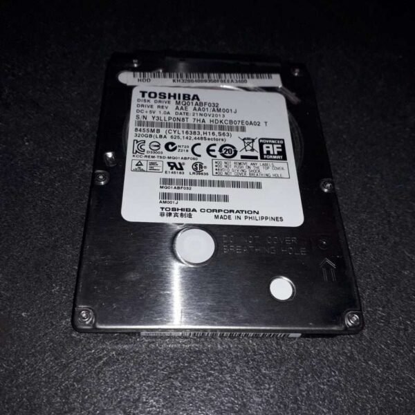 Disque dur Toshiba 2.5″ Sata 320Go MQ01ABF032