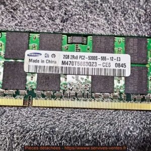 Mémoire Samsung 2GB 2RX8 PC2-5300S-555-12-E3 Réf M470T5663QZ3-CE6