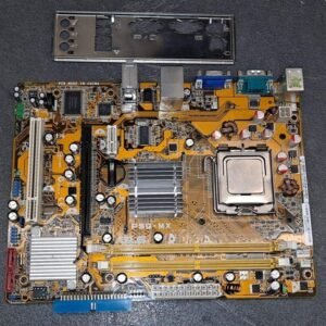 Carte Mère Asus P5G-MX Rev: 2.00G avec processeur Intel core 2 duo sla95 2.8 Ghz et façade arrière